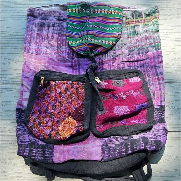 BOHO HIPPIE BACKPACK BAG HANDMADE - Picture 7 of 12